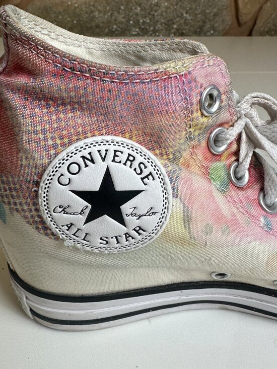Converse Chuck Taylor All Star Lux Mid "Digital Floral" Wedge Sneakers - Picture 8 of 11
